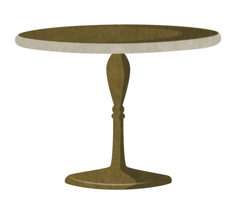 レトロな雰囲気の丸いテーブル