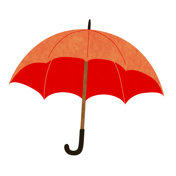 赤い開いた傘